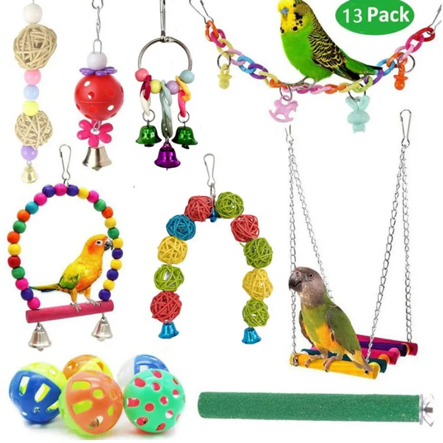 Bird Toy Set – Training Toys & Cage Accessories for Small Parrots