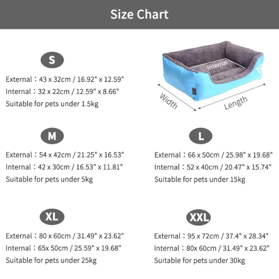 Large Pet Square Plush Washable  Mattress