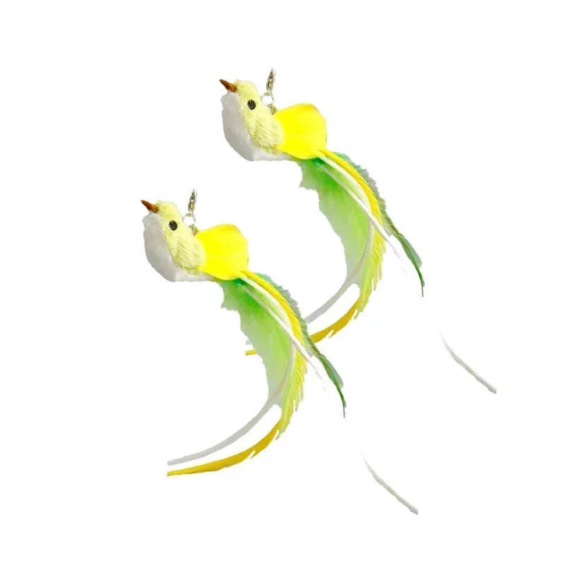 Simulation Bird Cat Toy – Suction Cup Feather Teaser Wand for Play