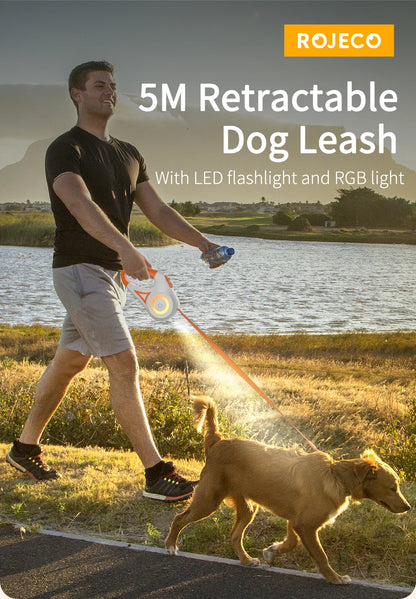 5M Automatic Retractable Dog Leash LED Luminous