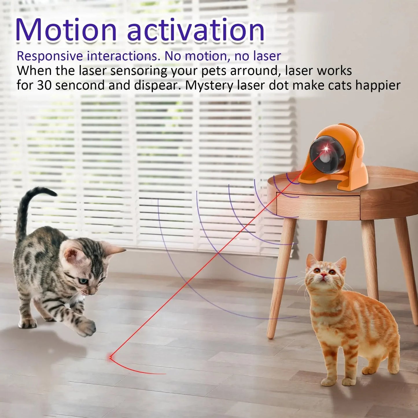Mix Fast & Slow Laser Game Multi-Angle Adjustable Rechargeable Pet Toys