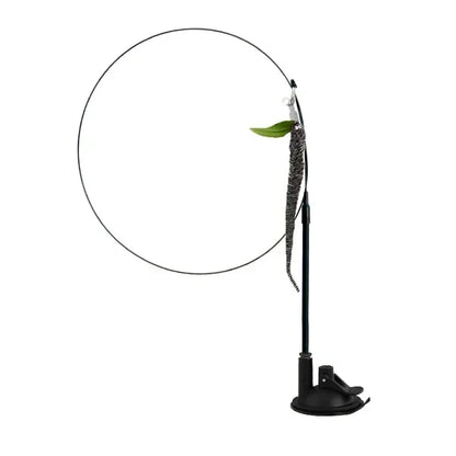 Simulation Bird Cat Toy – Suction Cup Feather Teaser Wand for Play