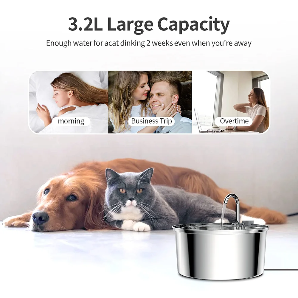 Stainless Steel Pet Automatic Water Fountain