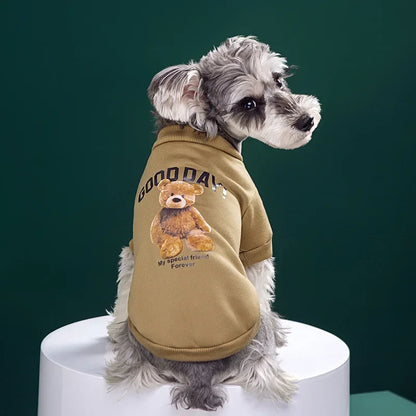Winter Pullover Sweatshirt Bear Pattern Pet Jacket