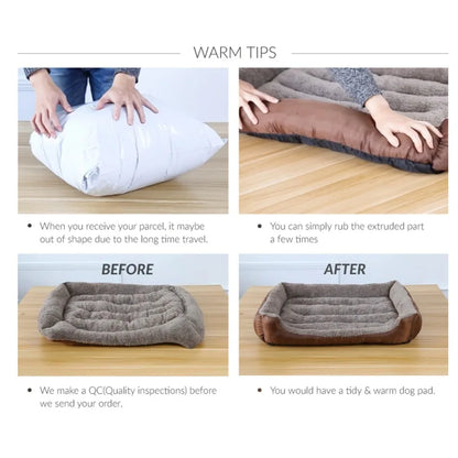 Large Pet Square Plush Washable  Mattress