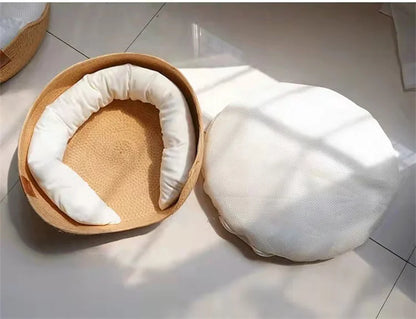 Pet bamboo Weaving waterproof Removable Cushion Sleeping Bag