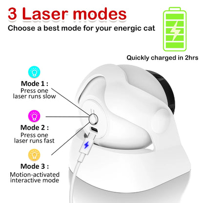 Mix Fast & Slow Laser Game Multi-Angle Adjustable Rechargeable Pet Toys