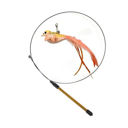 Simulation Bird Cat Toy – Suction Cup Feather Teaser Wand for Play