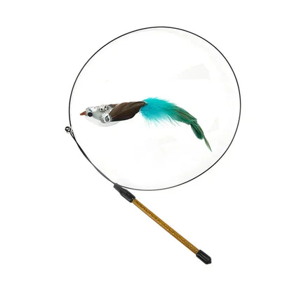 Simulation Bird Cat Toy – Suction Cup Feather Teaser Wand for Play