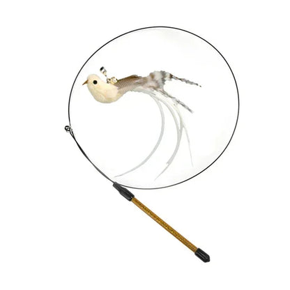Simulation Bird Cat Toy – Suction Cup Feather Teaser Wand for Play