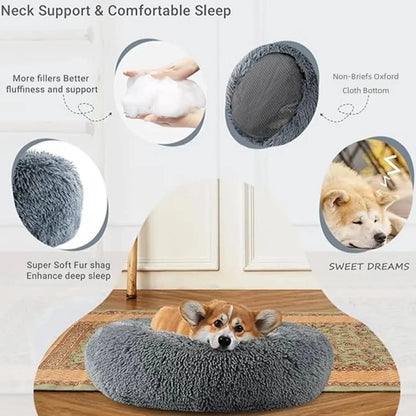 Round Pet Bed for Large Dog - Super Soft