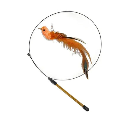 Simulation Bird Cat Toy – Suction Cup Feather Teaser Wand for Play