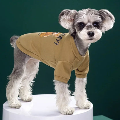 Winter Pullover Sweatshirt Bear Pattern Pet Jacket