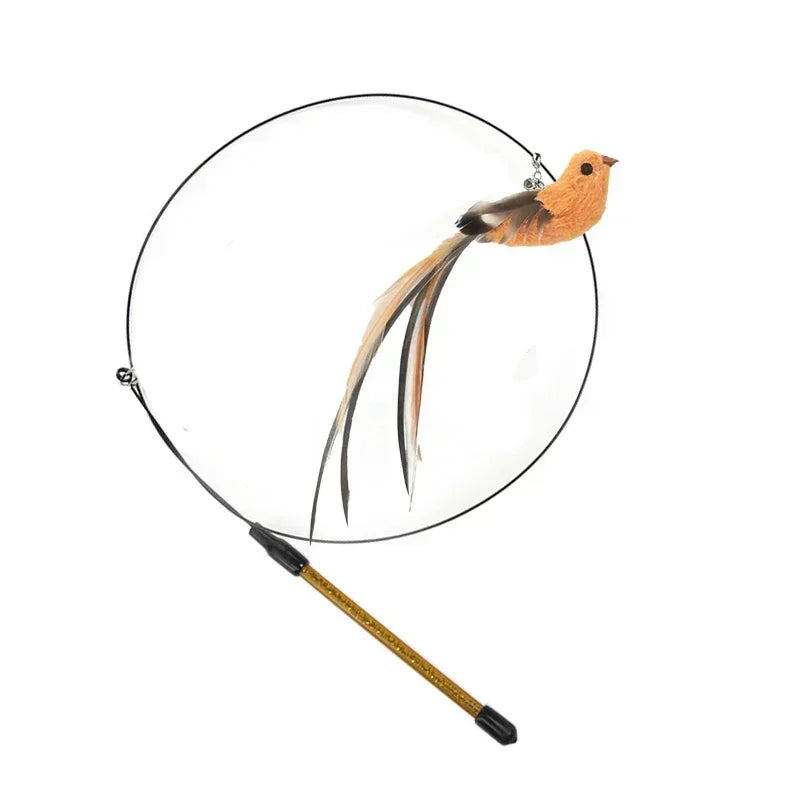 Simulation Bird Cat Toy – Suction Cup Feather Teaser Wand for Play