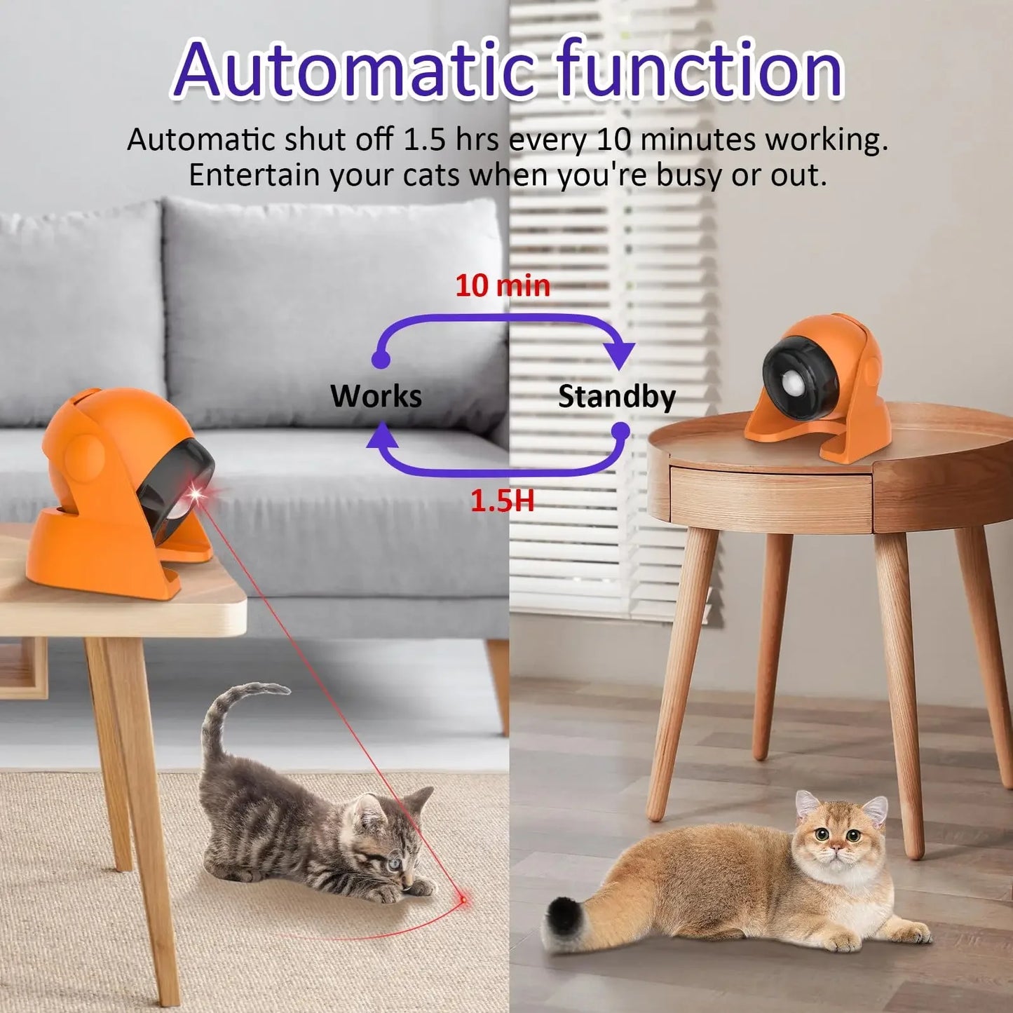 Mix Fast & Slow Laser Game Multi-Angle Adjustable Rechargeable Pet Toys