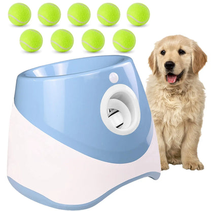Automatic Dog Ball Launcher with 10-30Ft 3 Launching Distance with 9 Tennis Balls