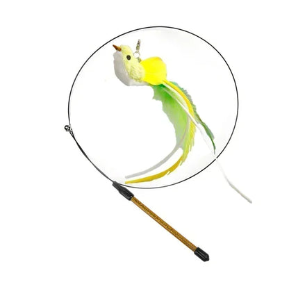 Simulation Bird Cat Toy – Suction Cup Feather Teaser Wand for Play