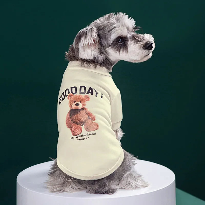 Winter Pullover Sweatshirt Bear Pattern Pet Jacket