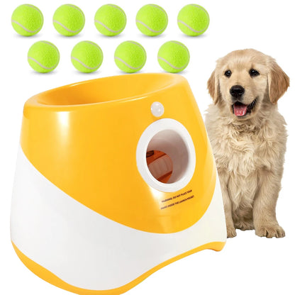 Automatic Dog Ball Launcher with 10-30Ft 3 Launching Distance with 9 Tennis Balls