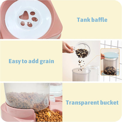 2 In 1 Tilted Automatic Pet Food And Water Feeder Gravity Food Feeder and Waterer