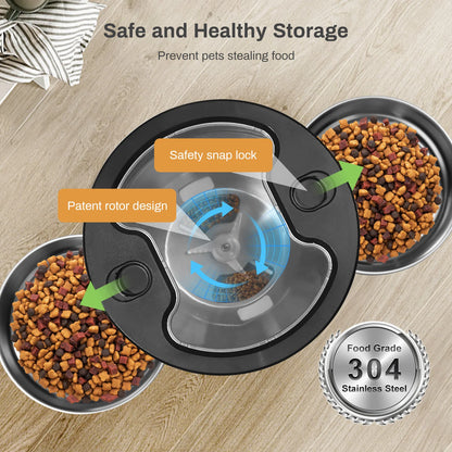 4.5L Button WiFi Automatic Pet Feeder Includes Two Stainless Steel Bowls