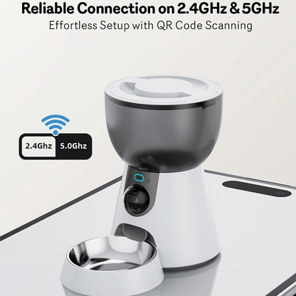 4L 5G Net Automatic Smart Pet Feeder With Camera Recorder Timing Video