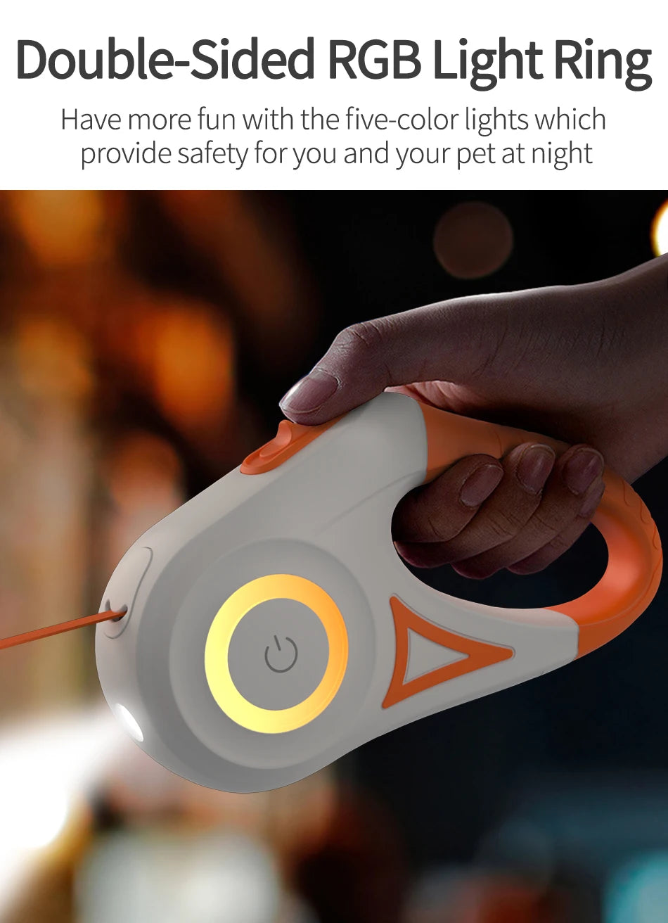 5M Automatic Retractable Dog Leash LED Luminous