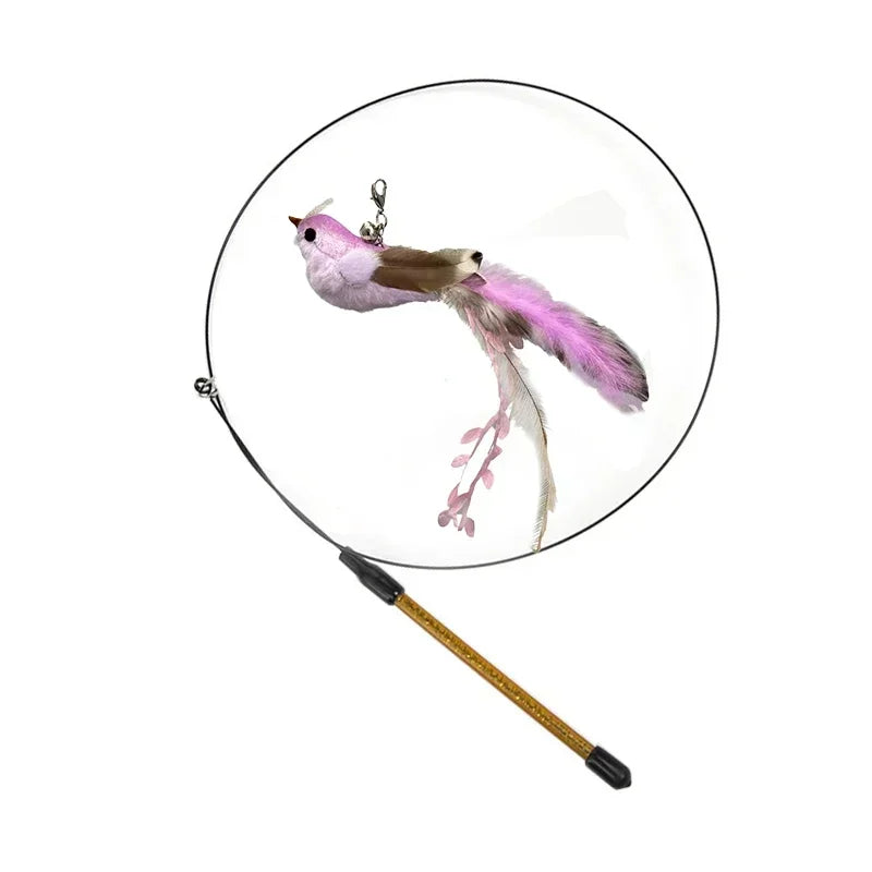 Simulation Bird Cat Toy – Suction Cup Feather Teaser Wand for Play
