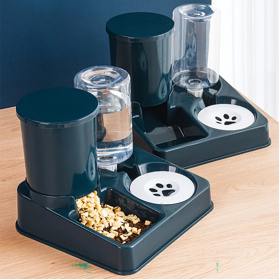 2 In 1 Tilted Automatic Pet Food And Water Feeder Gravity Food Feeder and Waterer