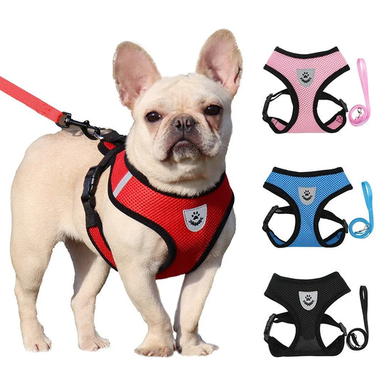 Adjustable Vest Polyester Mesh Breathable Harnesses Reflective for Pet