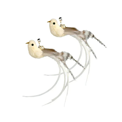 Simulation Bird Cat Toy – Suction Cup Feather Teaser Wand for Play