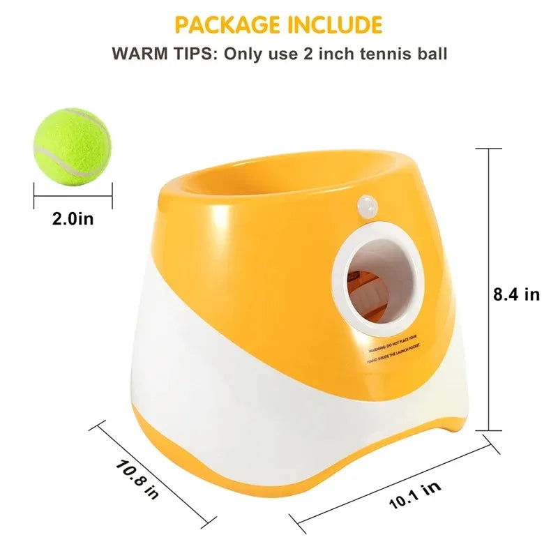 Automatic Dog Tennis Ball Launcher Rechargeable Catapult 6 Ball