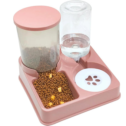 2 In 1 Tilted Automatic Pet Food And Water Feeder Gravity Food Feeder and Waterer