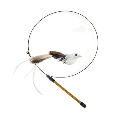 Simulation Bird Cat Toy – Suction Cup Feather Teaser Wand for Play