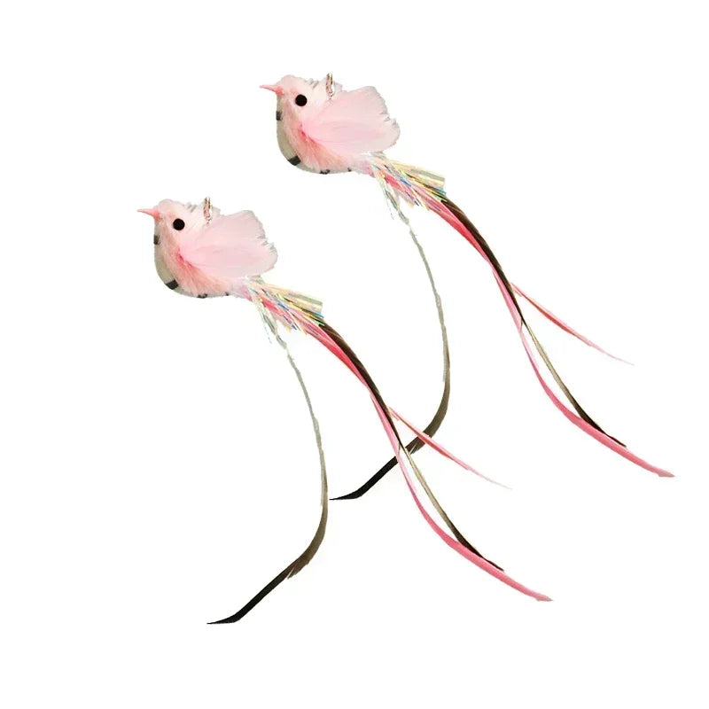 Simulation Bird Cat Toy – Suction Cup Feather Teaser Wand for Play