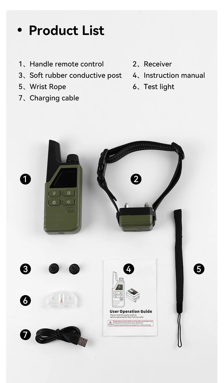 Electric Dog Training Bark Stop Collar With Remote Control