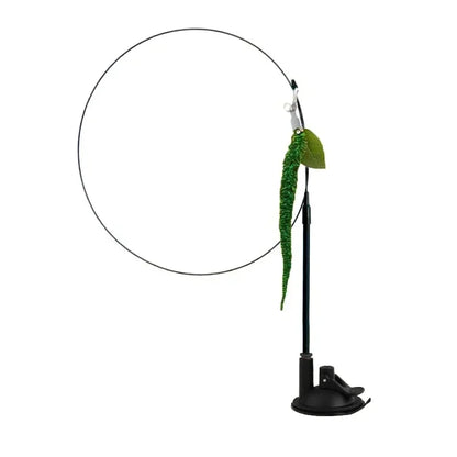 Simulation Bird Cat Toy – Suction Cup Feather Teaser Wand for Play