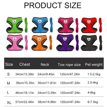 Adjustable Vest Polyester Mesh Breathable Harnesses Reflective for Pet