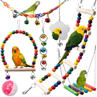 Bird Toy Set – Training Toys & Cage Accessories for Small Parrots