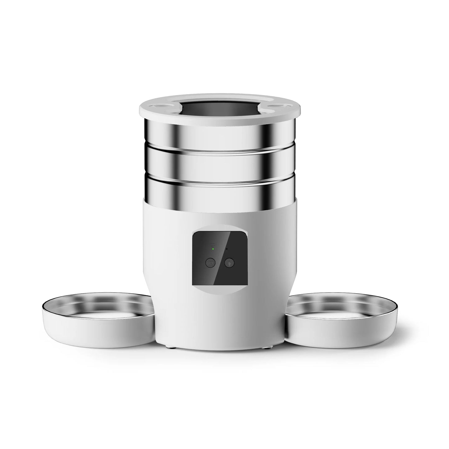 4.5L Button WiFi Automatic Pet Feeder Includes Two Stainless Steel Bowls