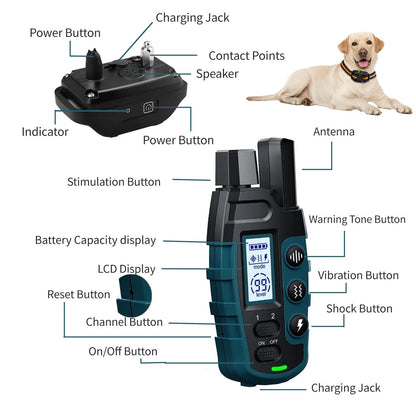 1000M Remote Pet Dog Training Collar IP67 Waterproof