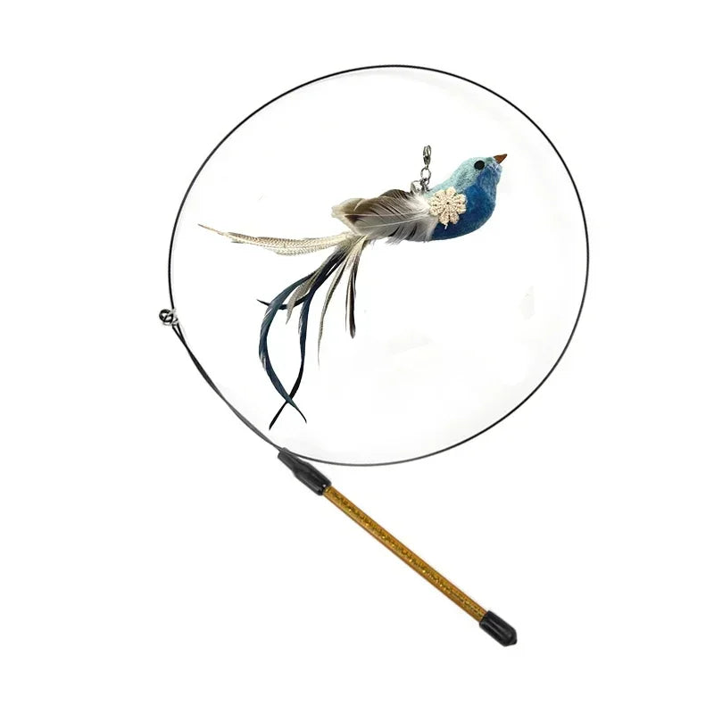 Simulation Bird Cat Toy – Suction Cup Feather Teaser Wand for Play