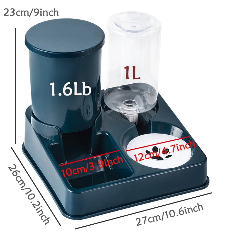 2 In 1 Tilted Automatic Pet Food And Water Feeder Gravity Food Feeder and Waterer