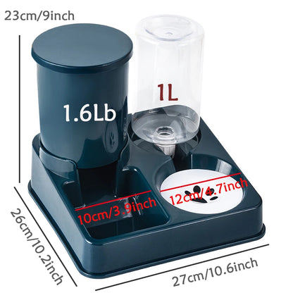 2 In 1 Tilted Automatic Pet Food And Water Feeder Gravity Food Feeder and Waterer