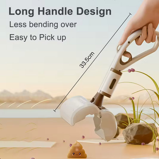 Portable Dog Poop Scooper with Large 9.5cm Opening, Ergonomic Handle, Lightweight 320g Pet Waste Picker for Outdoor Walks