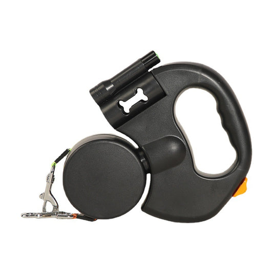 Replaceable Battery Dog Leash with Flashlight - Ideal for Night Walks, Suitable for Small to Large Breeds