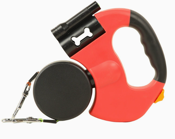 Replaceable Battery Dog Leash with Flashlight - Ideal for Night Walks, Suitable for Small to Large Breeds