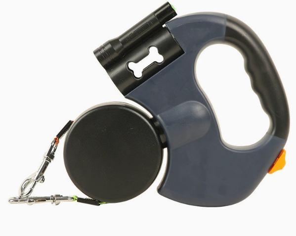Replaceable Battery Dog Leash with Flashlight - Ideal for Night Walks, Suitable for Small to Large Breeds