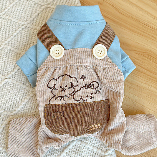 Cute Little Backless Trousers Cute Four-Legged Dog Clothes - Spring/Summer Pet Outfit, Soft & Breathable