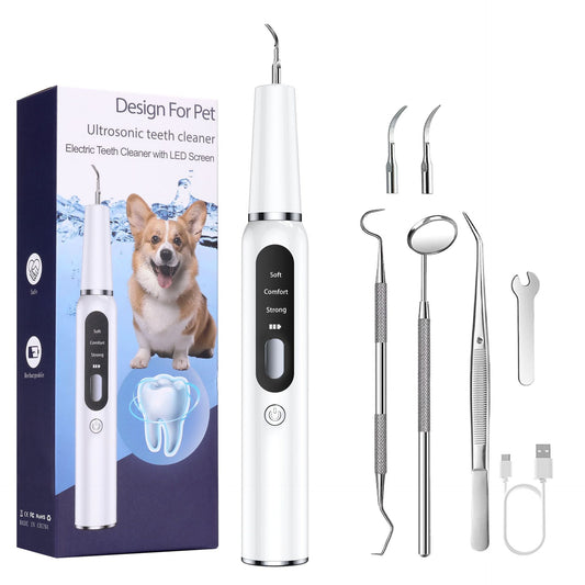 Professional Pet Dental Cleaning Kit - Ultrasonic Scaler, Tools & 3 Modes